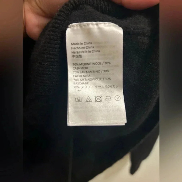 State Fusio Black Collared Cashmere/ Wool Blend Sweater Size XL - Picture 3 of 4